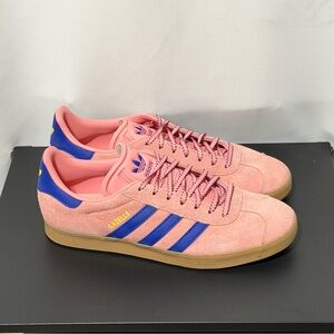 Pink and blue Adidas gazelle shoe size 10 women